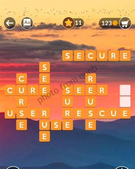 Wordscapes Level 212, Cloud 4 .